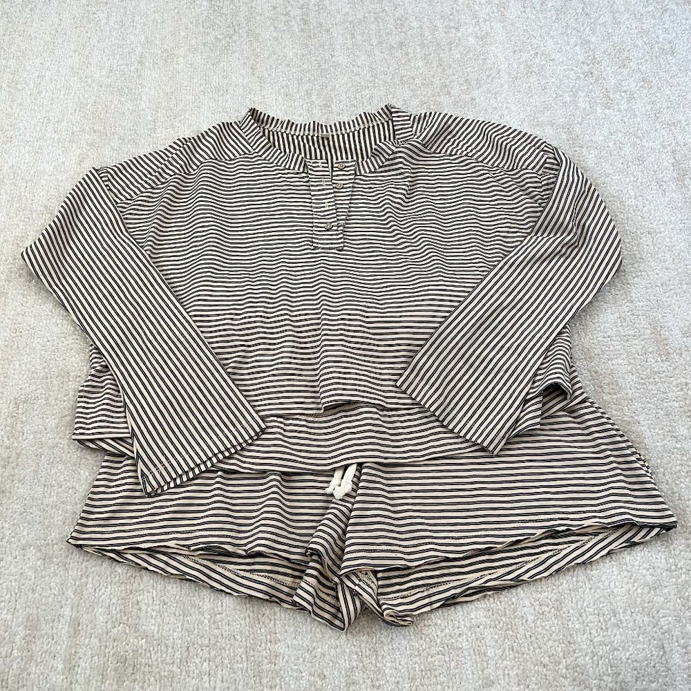 Intimately Free People Seeing Stripes Shorts Pajamas Set L